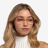 Brad Clear Orange Black PlasticEyeglass Frames for Women from EyeBuyDirect