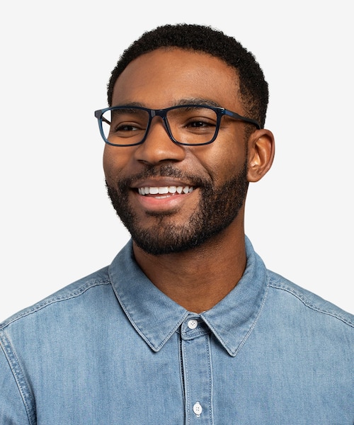Brad Clear Blue Black PlasticEyeglass Frames for Men from EyeBuyDirect