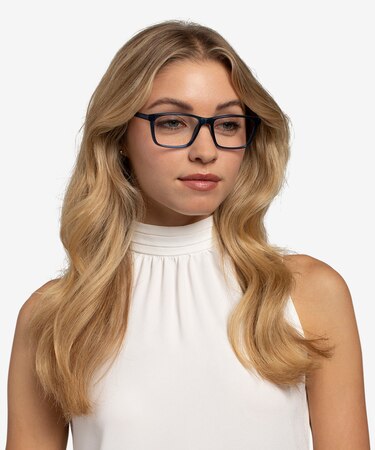 Clear Blue Black Brad -  Plastic Eyeglasses