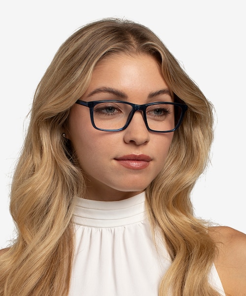 Brad Clear Blue Black PlasticEyeglass Frames for Women from EyeBuyDirect