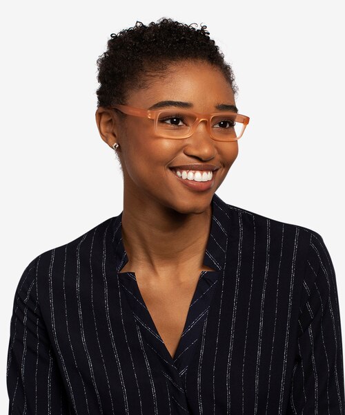 Over Light Orange PlasticEyeglass Frames for Women from EyeBuyDirect