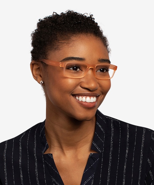 Over Light Orange PlasticEyeglass Frames for Women from EyeBuyDirect