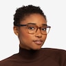 Identical Clear Brown & Blue PlasticEyeglass Frames for Women from EyeBuyDirect