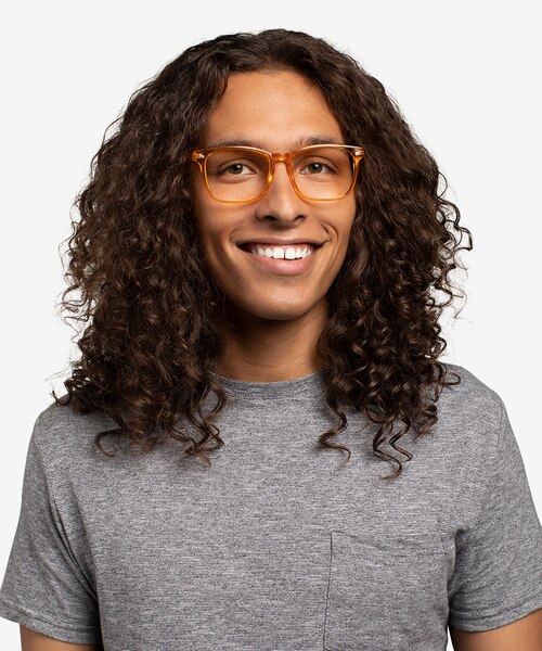 Hope Clear Orange PlasticEyeglass Frames for Men from EyeBuyDirect