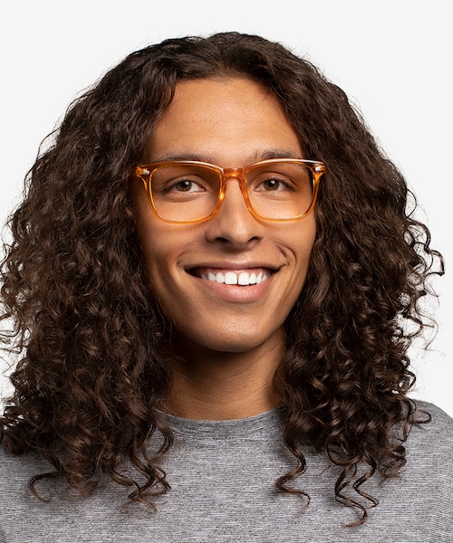 Hope Clear Orange PlasticEyeglass Frames for Men from EyeBuyDirect