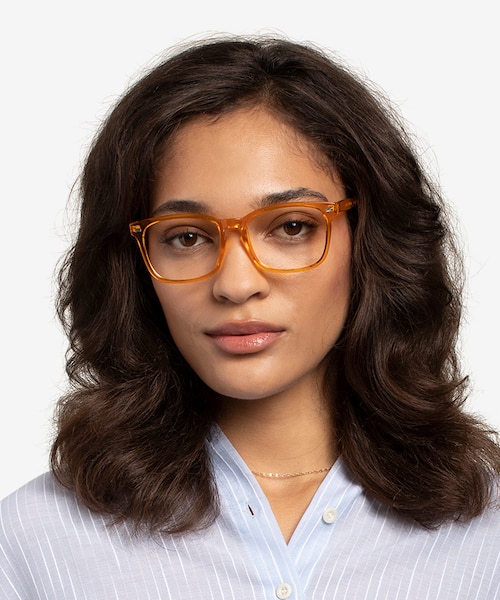 Hope Clear Orange PlasticEyeglass Frames for Women from EyeBuyDirect