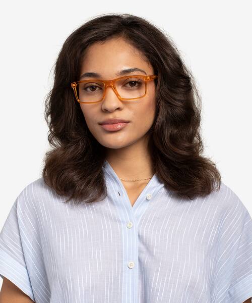 Clear Orange Community -  Plastic Eyeglasses