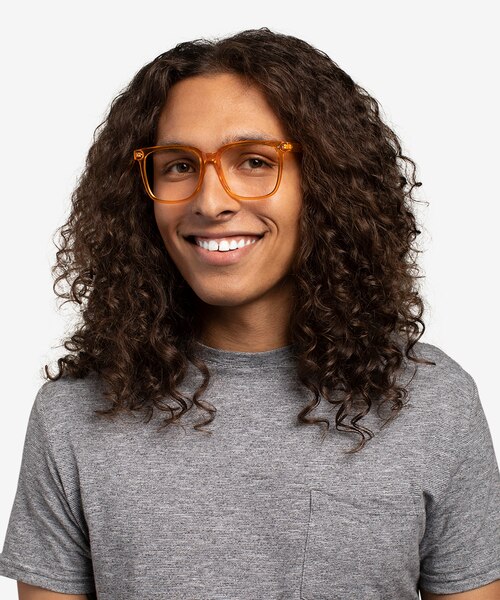 Freedom Clear Orange PlasticEyeglass Frames for Men from EyeBuyDirect