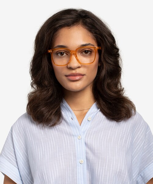 Freedom Clear Orange PlasticEyeglass Frames for Women from EyeBuyDirect