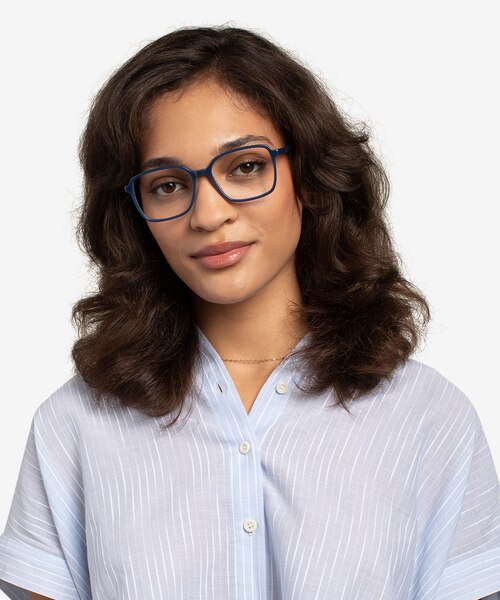 Nonchalance Blue AcetateEyeglass Frames for Women from EyeBuyDirect