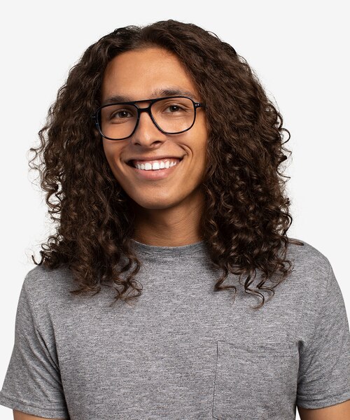 Spirit Blue Striped AcetateEyeglass Frames for Men from EyeBuyDirect