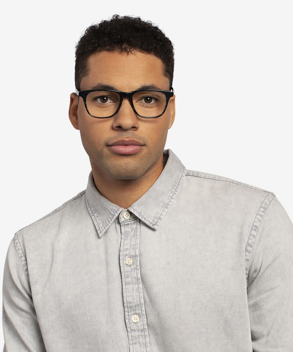 Easy Rectangle Blue Striped Glasses for Men | Eyebuydirect