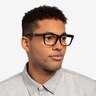 Shuffle Navy Brown AcetateEyeglass Frames for Men from EyeBuyDirect
