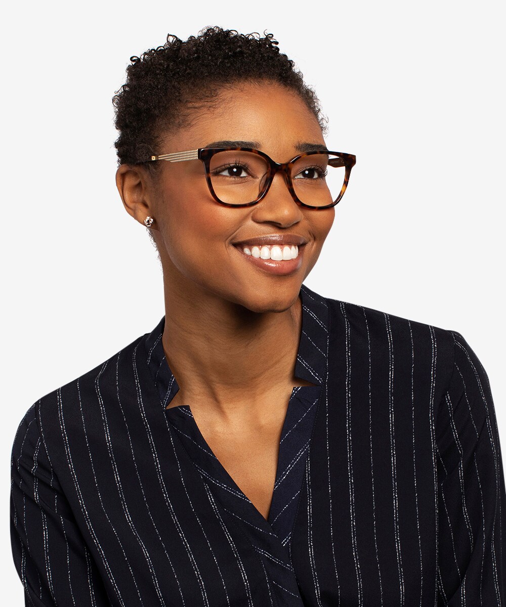 【超美品】DONT PANIC TYPE02 MATTE TORTOISE Miracle Cat Eye Tortoise Gold Glasses for Women | Eyebuydirect Canada