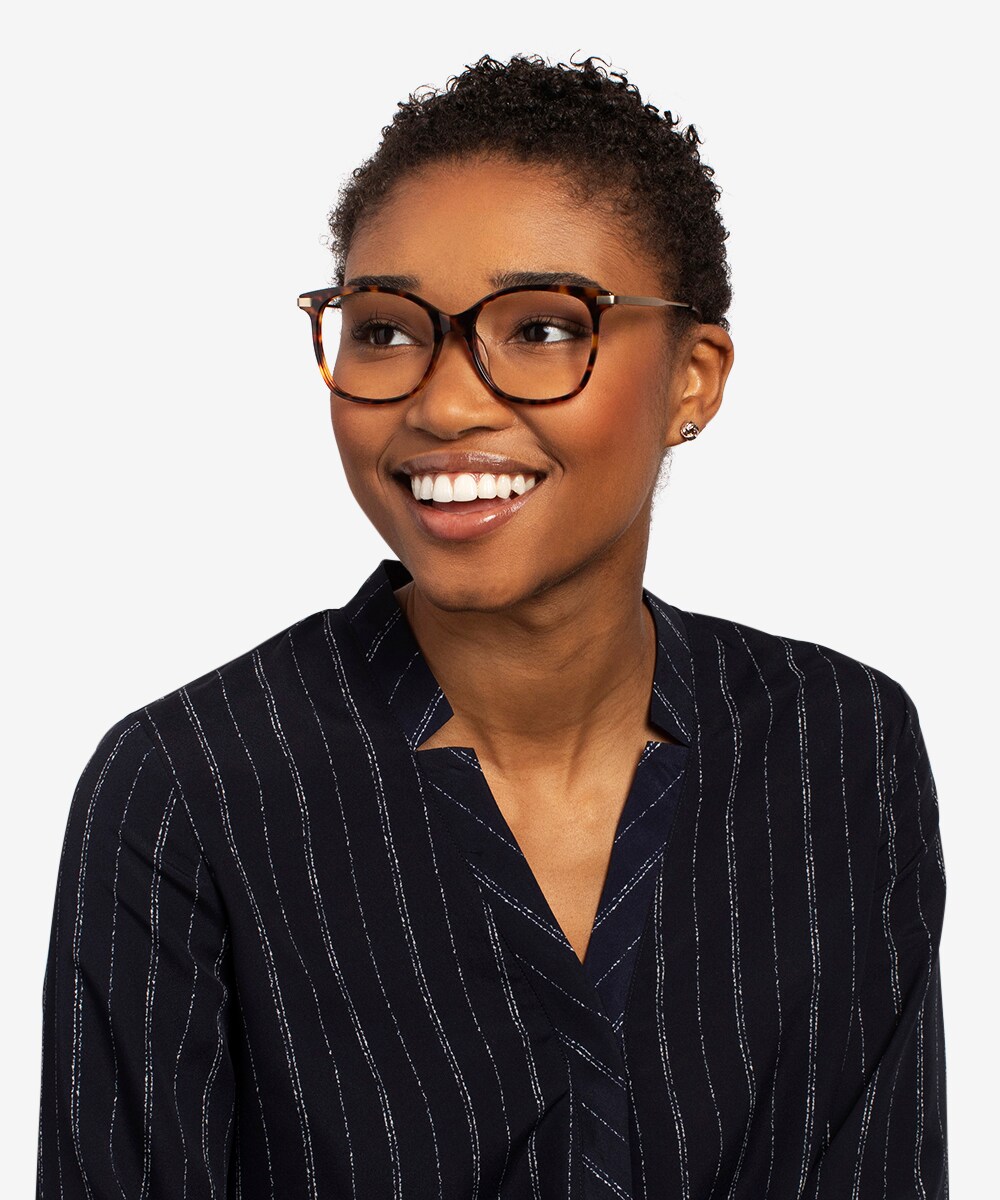 Celestial Square Black Gold Glasses for Women | Eyebuydirect