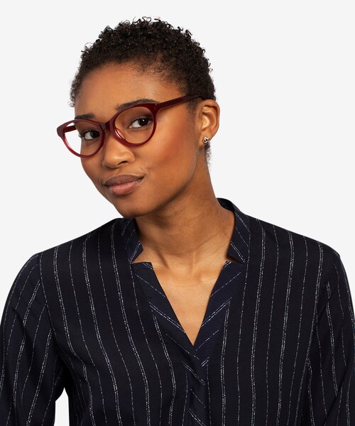 Dilly Burgundy AcetateEyeglass Frames for Women from EyeBuyDirect
