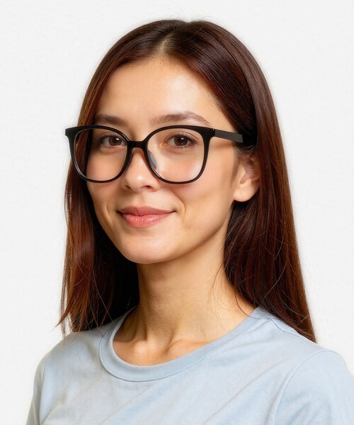 Latte Noir AcétateMontures de lunettes de vue pour Femmes d'EyeBuyDirect