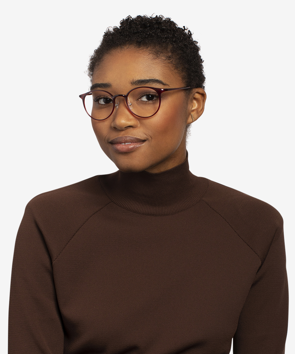 Solace Round Red Glasses for Women Eyebuydirect