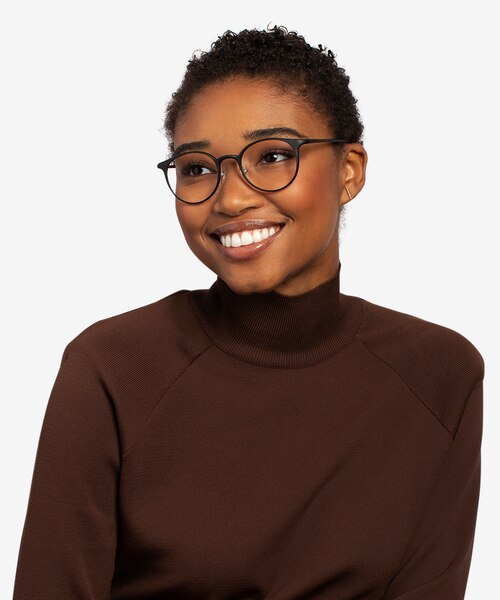 Solace Matte Black PlastiqueMontures de lunettes de vue pour Femmes d'EyeBuyDirect