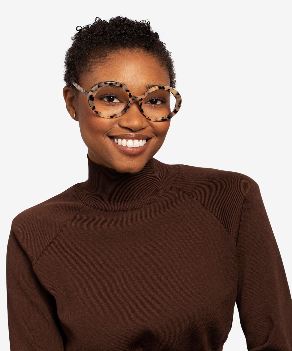 Voila Rond Ecaille ivoire Monture Lunettes de vue Pour Femmes Eyebuydirect France