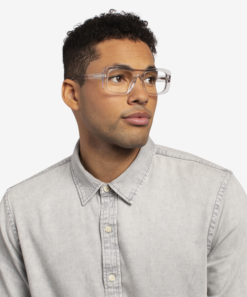 Sonny Rectangle Clear Glasses for Men | Eyebuydirect Canada