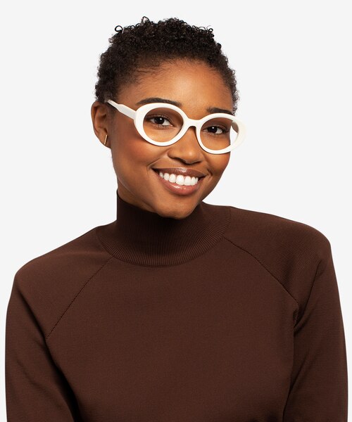 Bree White AcetateEyeglass Frames for Women from EyeBuyDirect