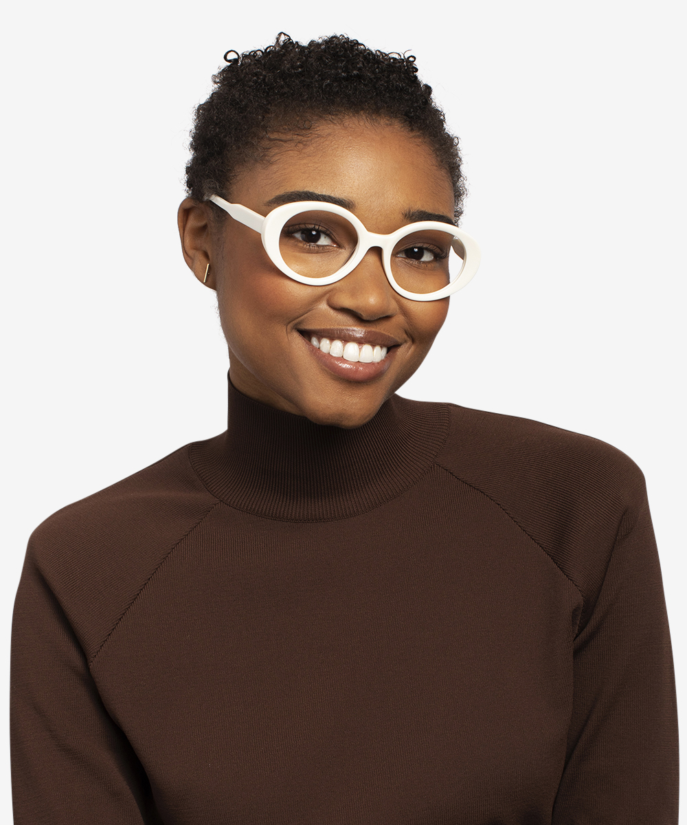 Bree Oval White Glasses for Women Eyebuydirect