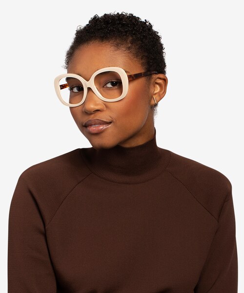 Tess Cream & Tortoise AcetateEyeglass Frames for Women from EyeBuyDirect