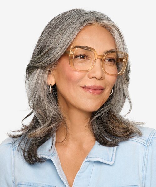 Calista Clear Yellow AcetateEyeglass Frames for Women from EyeBuyDirect