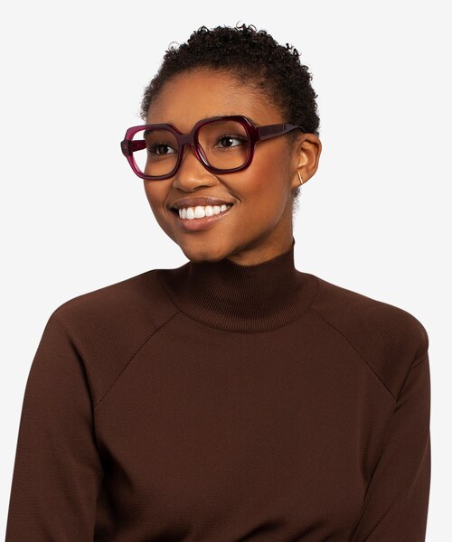 Ellen Clear Purple AcetateEyeglass Frames for Women from EyeBuyDirect