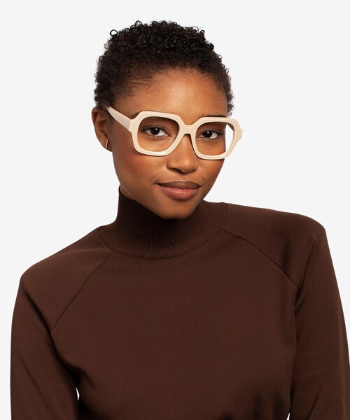 Ellen Cream AcétateMontures de lunettes de vue pour Femmes d'EyeBuyDirect