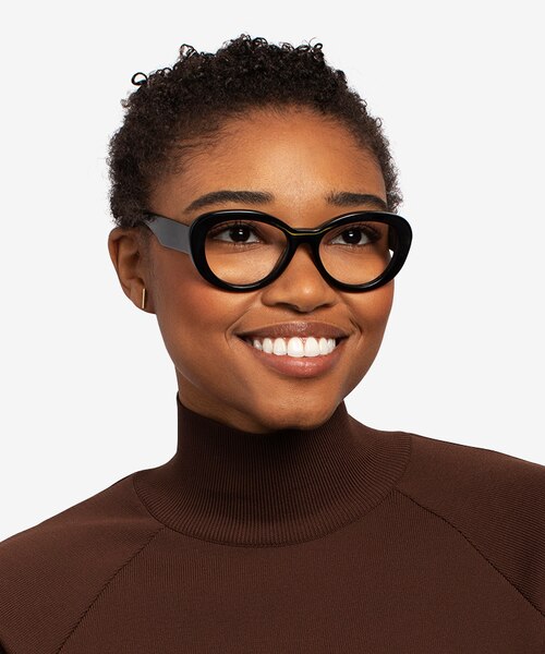 Dahlia Black AcetateEyeglass Frames for Women from EyeBuyDirect