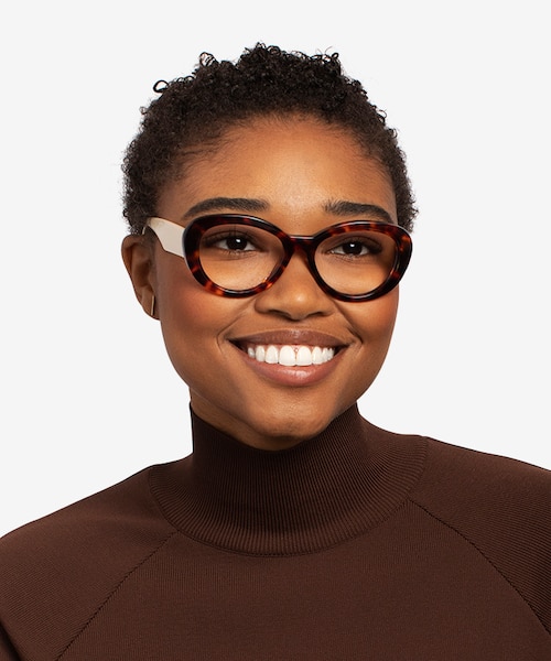Dahlia Tortoise & Cream AcetateEyeglass Frames for Women from EyeBuyDirect