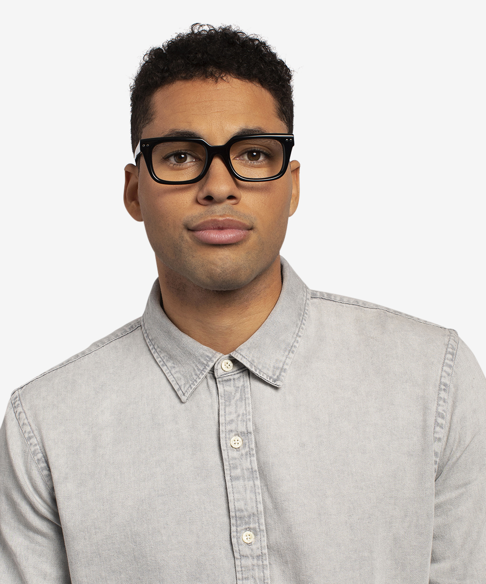Kit Rectangle Black Glasses for Men | Eyebuydirect