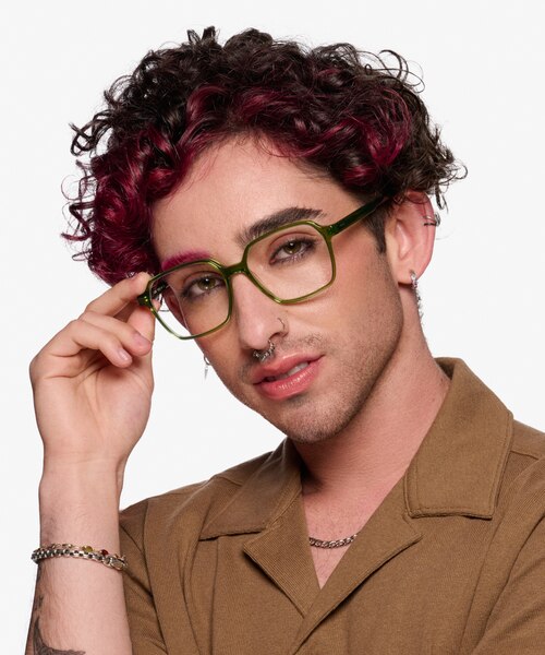 Bucolic Clear Green AcetateEyeglass Frames for Men from EyeBuyDirect