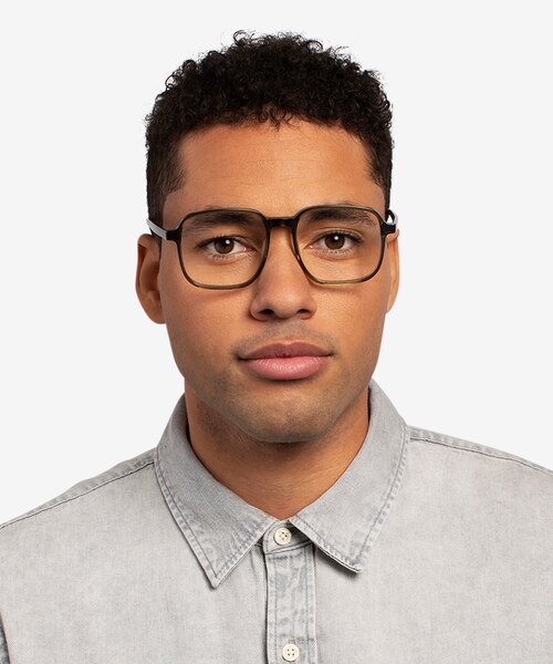 Ozone Clear Dark Green Alternative MaterialsEyeglass Frames for Men from EyeBuyDirect