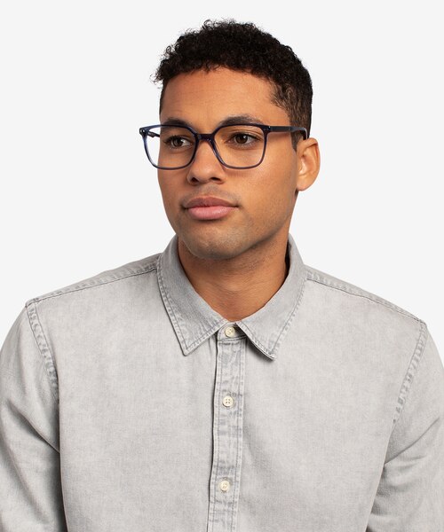 Conscious Clear Blue AcetateEyeglass Frames for Men from EyeBuyDirect