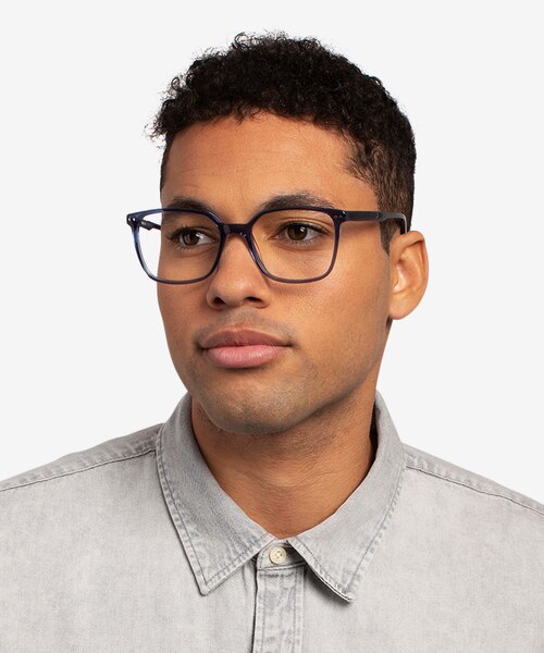 Conscious Clear Blue Alternative MaterialsEyeglass Frames for Men from EyeBuyDirect