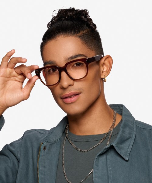 Life Clear Brown AcétateMontures de lunettes de vue pour Hommes d'EyeBuyDirect