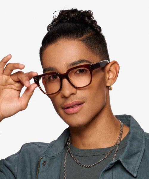 Life Clear Brown Alternative MaterialsEyeglass Frames for Men from EyeBuyDirect