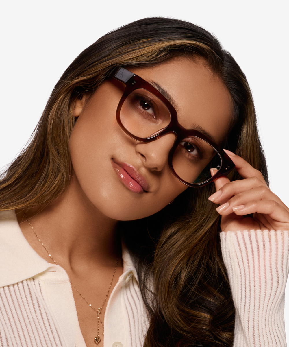 Life Square Clear Brown Full Rim Eyeglasses | Eyebuydirect Canada