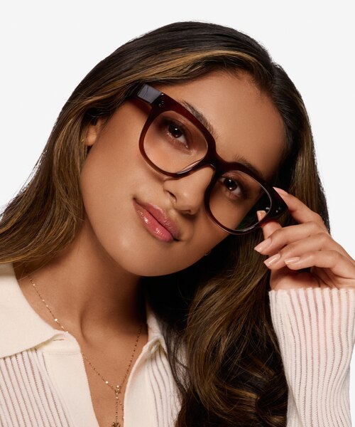 Life Clear Brown Alternative MaterialsEyeglass Frames for Women from EyeBuyDirect