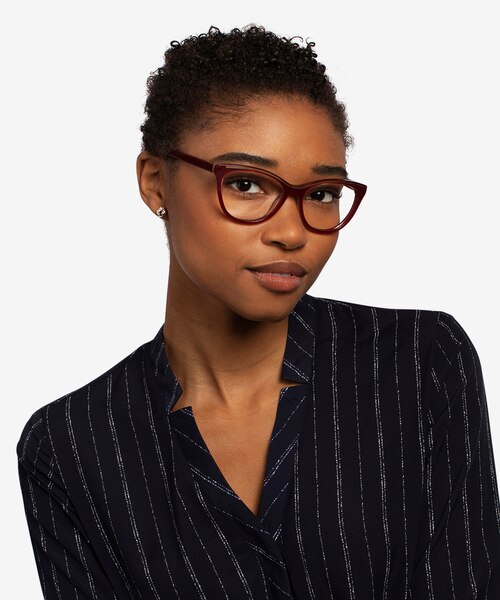 Felicity Burgundy Gold AcetateEyeglass Frames for Women from EyeBuyDirect