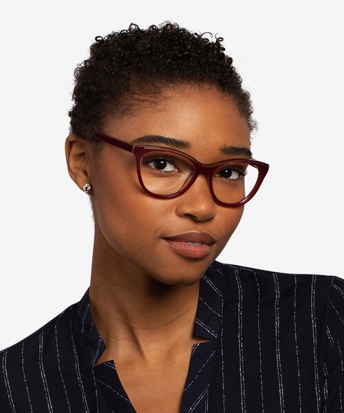 Felicity Burgundy Gold AcetateEyeglass Frames for Women from EyeBuyDirect