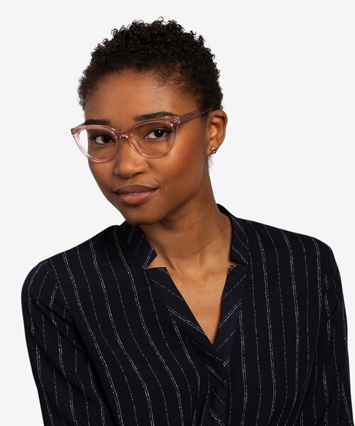 Felicity Clear Pink Rose Gold AcetateEyeglass Frames for Women from EyeBuyDirect
