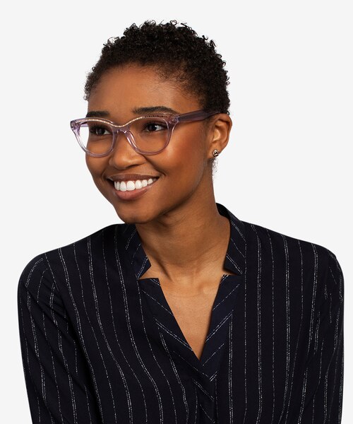 Arcady Clear Purple Gold AcetateEyeglass Frames for Women from EyeBuyDirect