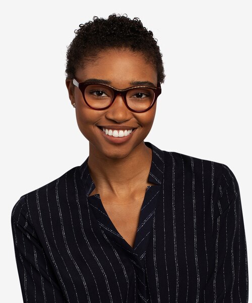 Arcady Burgundy Gold AcétateMontures de lunettes de vue pour Femmes d'EyeBuyDirect