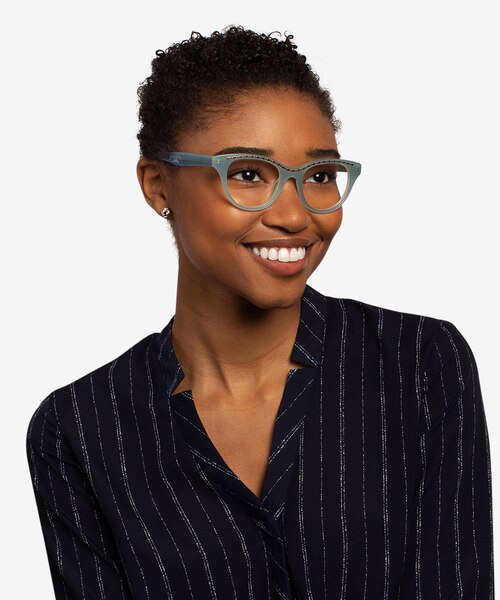 Arcady Blue Gold AcetateEyeglass Frames for Women from EyeBuyDirect