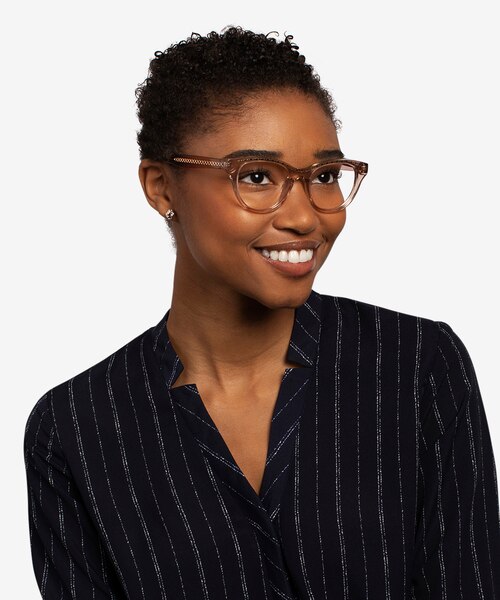 Arcady Clear Pink Gold AcetateEyeglass Frames for Women from EyeBuyDirect