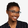 Arabesque Clear Blue Silver AcetateEyeglass Frames for Women from EyeBuyDirect